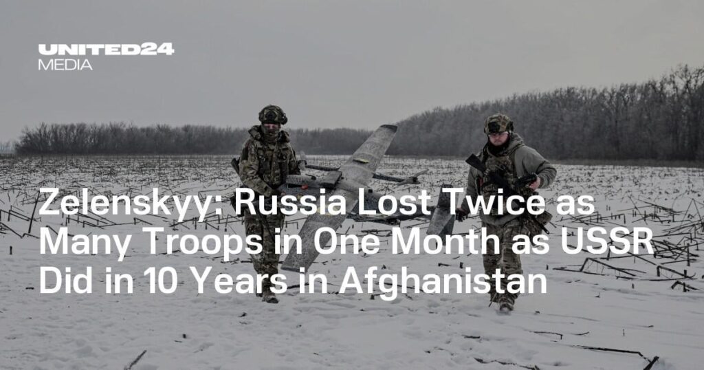 Zelenskyy: Russia Lost Twice as Many Troops in One Month as USSR Did in 10 Years in Afghanistan