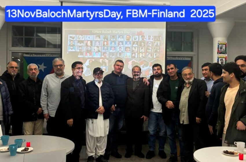 FBM Marks Baloch Martyrs’ Day Finland, Reaffirms Struggle for United Balochistan – Balochwarna News FBM Marks Baloch Martyrs’ Day Finland, Reaffirms Struggle for United Balochistan – Balochwarna News