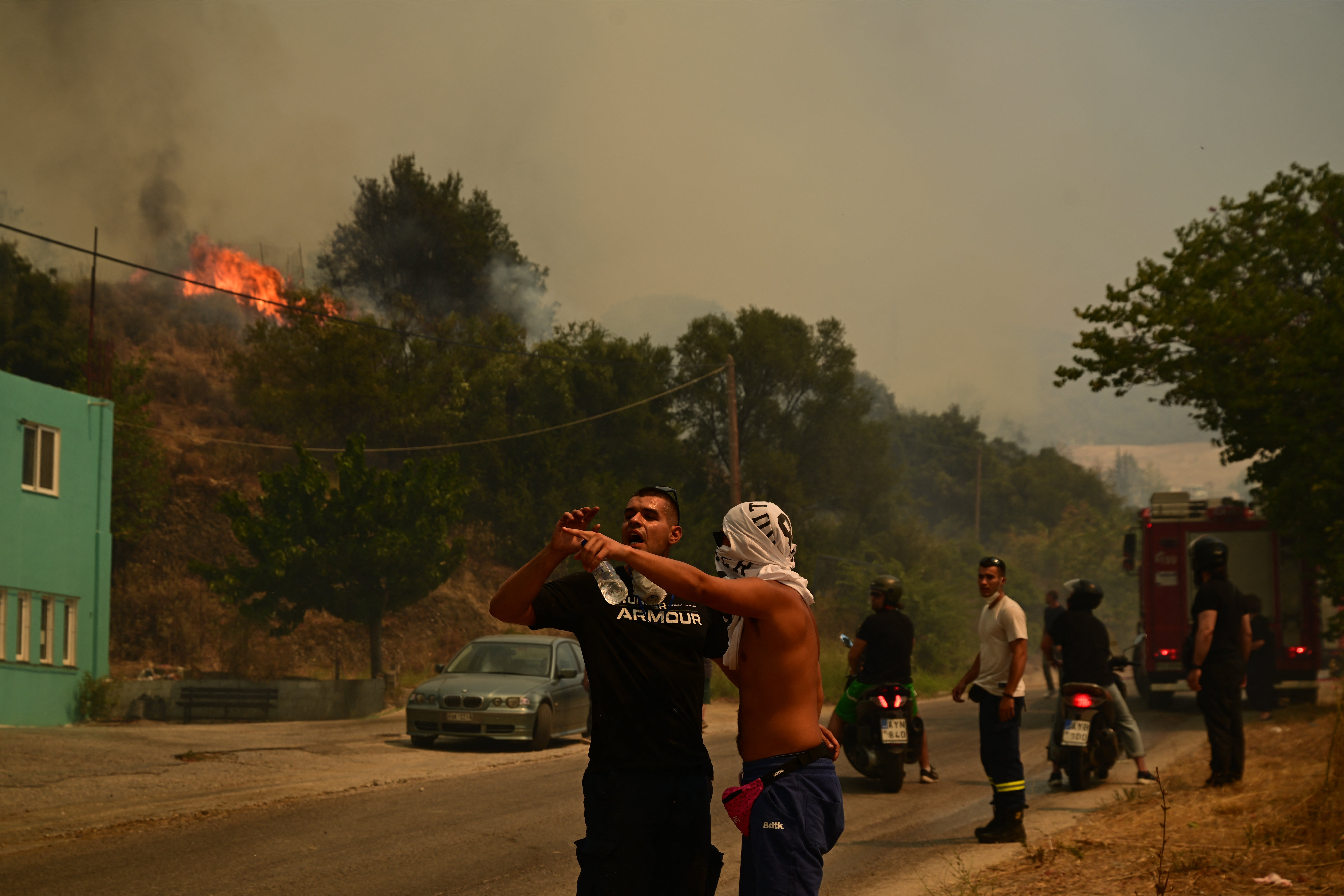 Wildfire near the city of Patras, western Greece in August, 2025