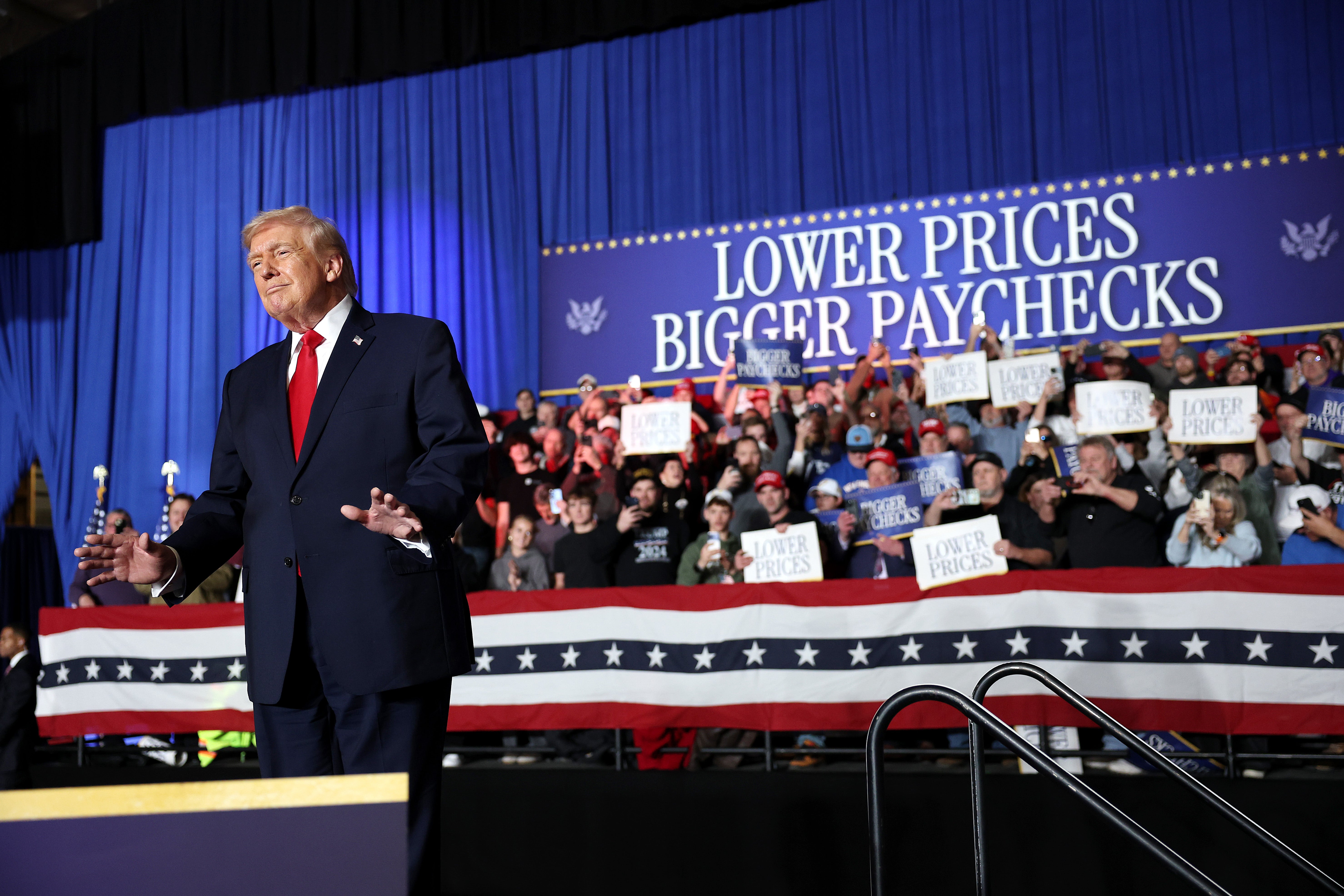 Trump largely stayed on script during a speech in Iowa - boasting about the administration’s apparent achievements