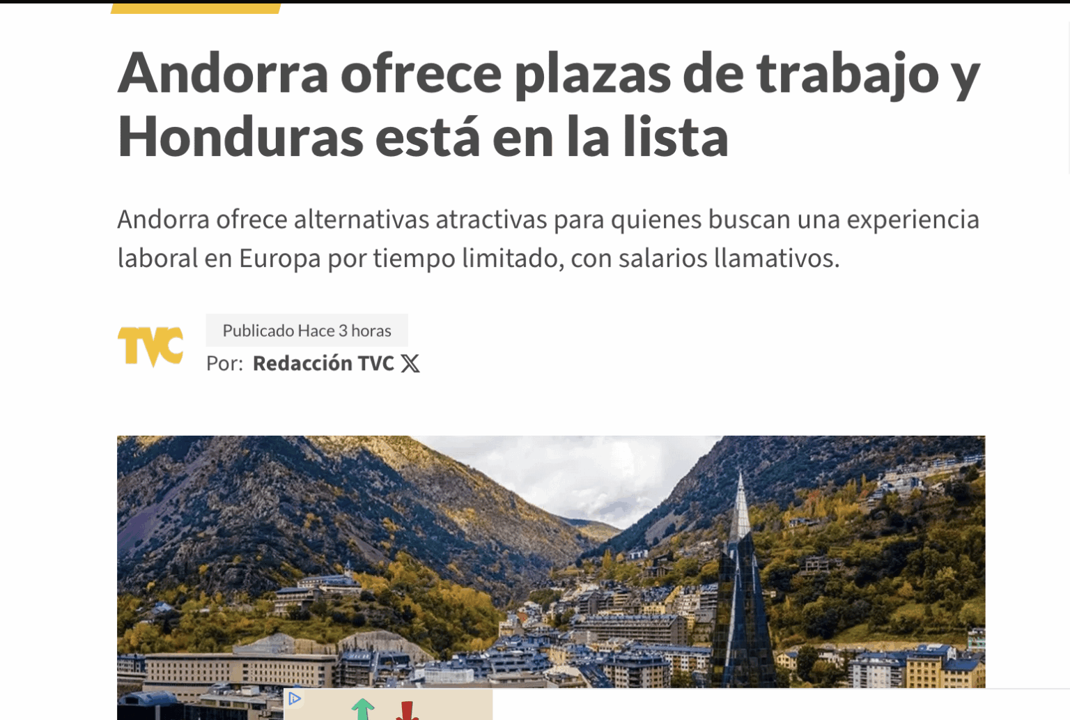 Honduran media say that Andorra wants to recruit workers in this country