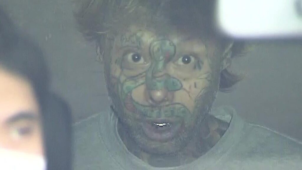 Tokyo prosecutors seek 7-year sentence for 50yo man with bizarre full-face tattoo for shoplifting from a convenience store and headbutting the clerk (picture included)