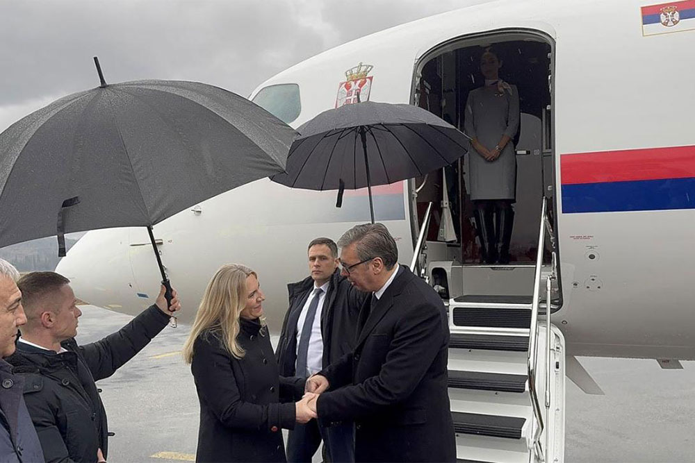Serbian President Aleksandar Vucic arrived in Mostar