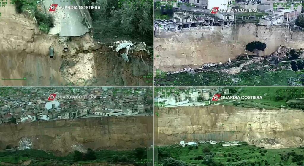 Bad weather, Meloni arrived in Niscemi. Schifani: Schifani: «Risk of collapse in the face of an enormous void»