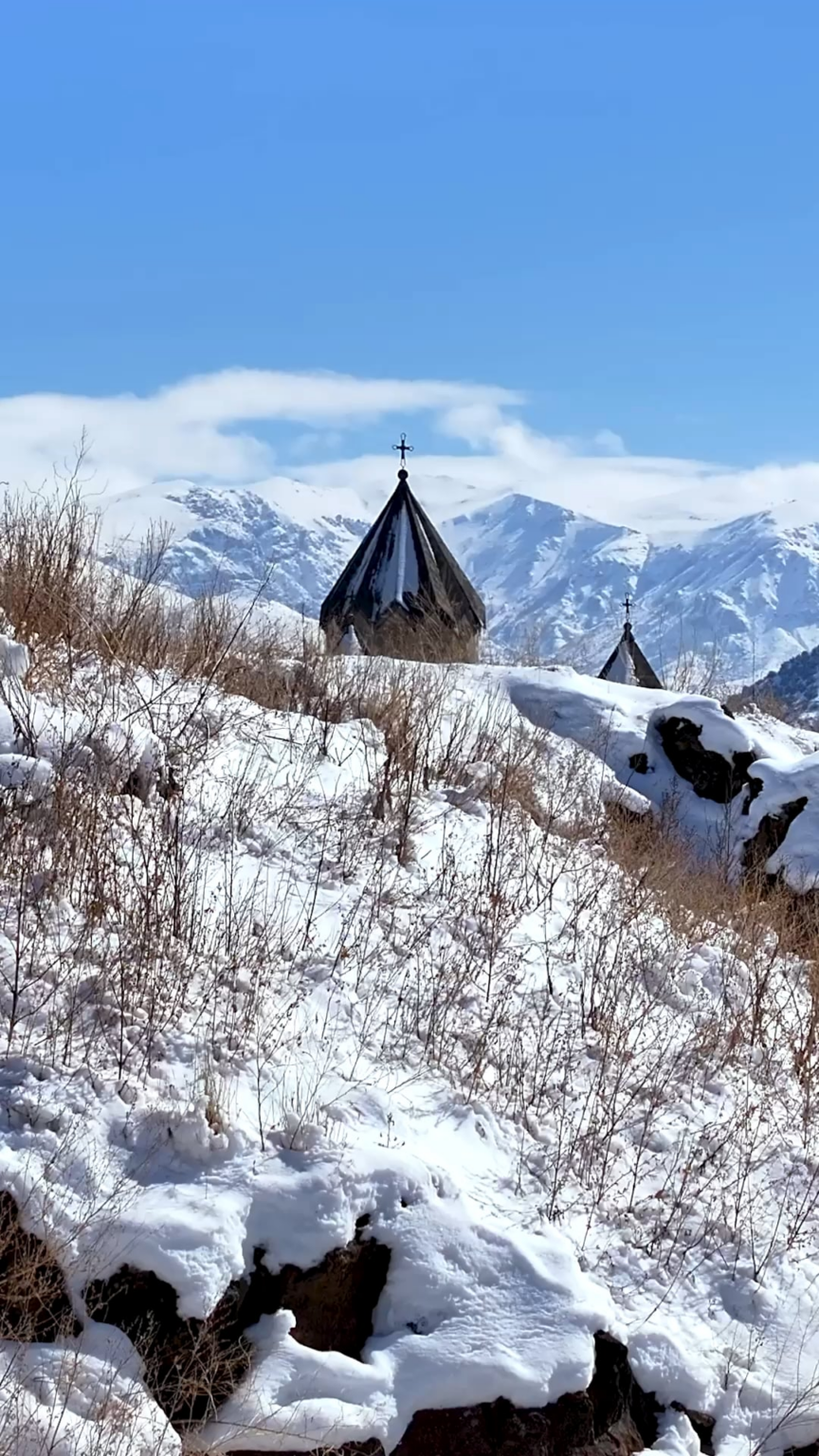 St. Trdat Church in winter