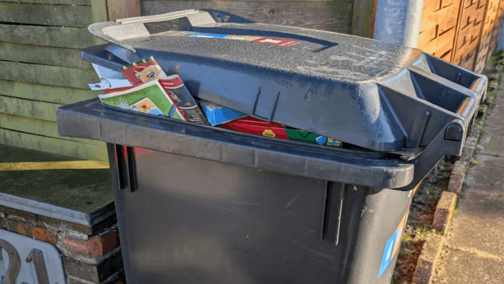 Instead of having the bin emptied, the homeowner received a text message
