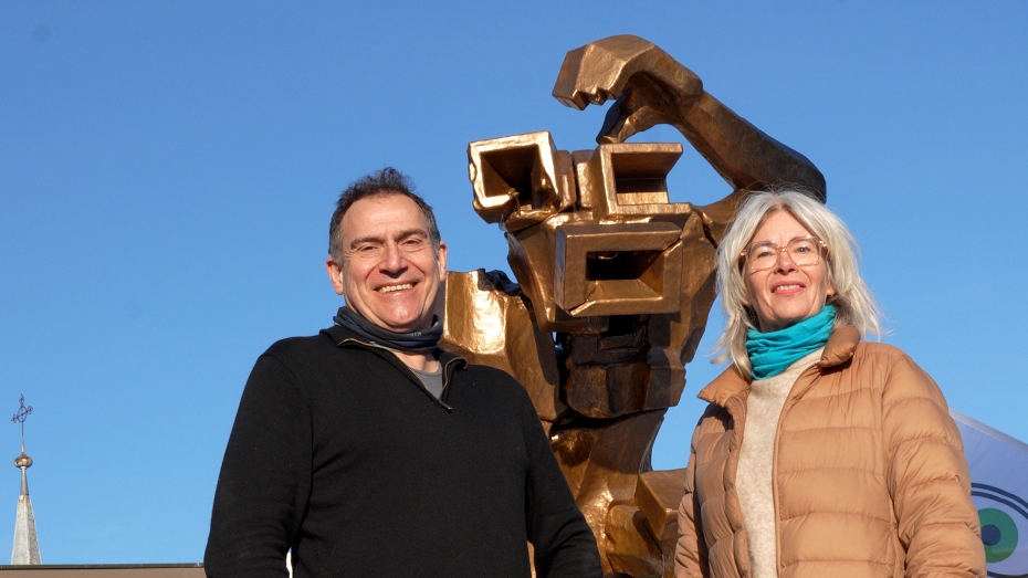 Huge monkey sculpture reminds leaders in Davos not to ignore nature