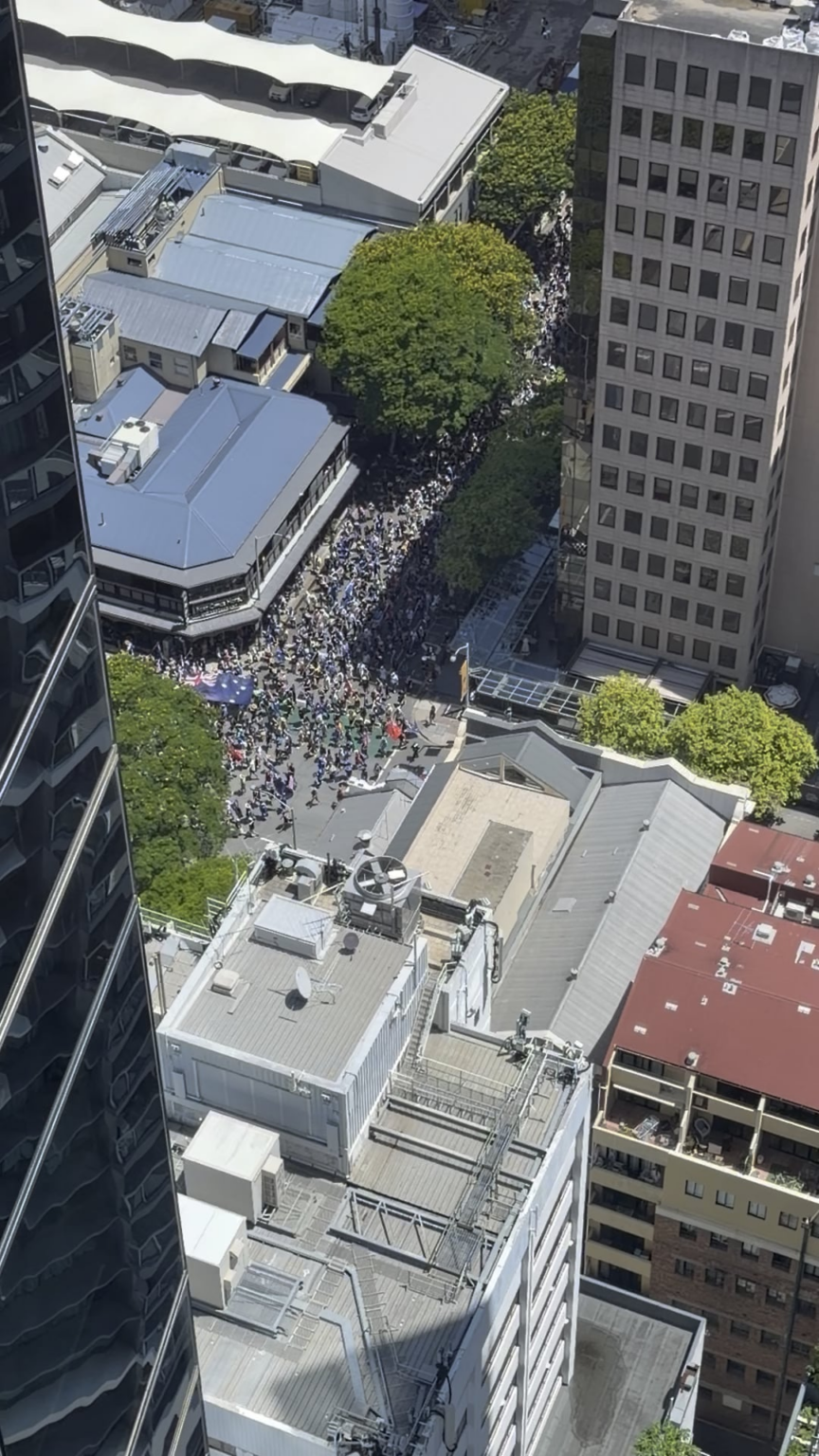 A reasonable sized protest or something in the cbd today!