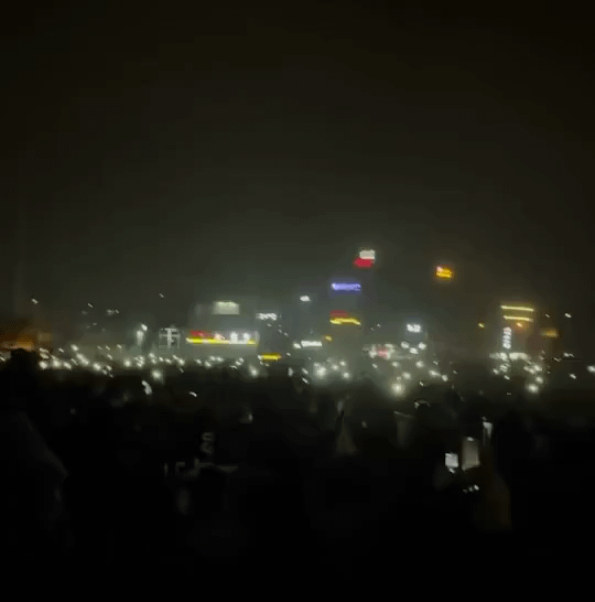 The Iranian Islamic Regime has also cut off the electricity in many parts of Tehran, and people are using phone flashlights to show how many people there are.