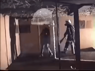 Test conducted by the Dutch Organization for Applied Scientific Research 25 years ago to determine how quickly fire can spread through a flammable ceiling in an environment roughly the same as an enclosed small cafe or bar