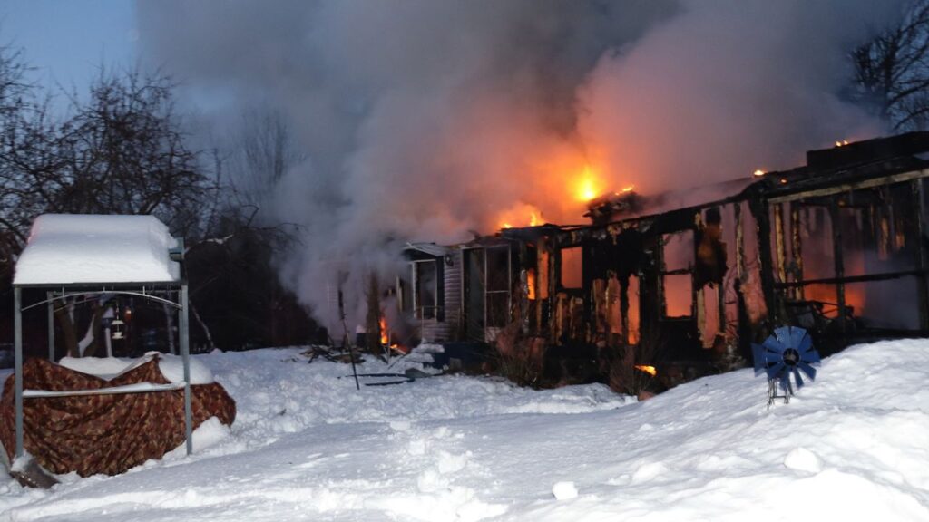 Firefighters responded to this blaze in Norway on Jan. 27. (Maine Department of Public Safety)