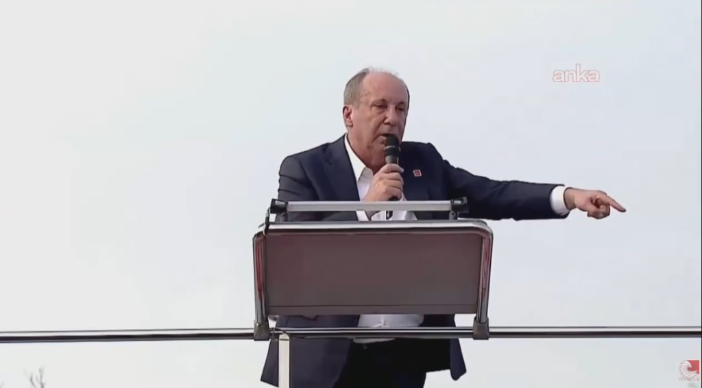 CHP's 2018 Presidential candidate Muharrem İnce: The flag on the post is being taken down, they cannot protect it. Once upon a time, a Greek in Cyprus lowered the Turkish flag. The pasha there said, 'Whoever lowers the flag, lower it.' Now there are no such pashas, ​​there are pashas holding ship models.