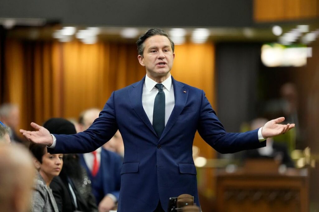 Pierre Poilievre campaigns for support ahead of his leadership review