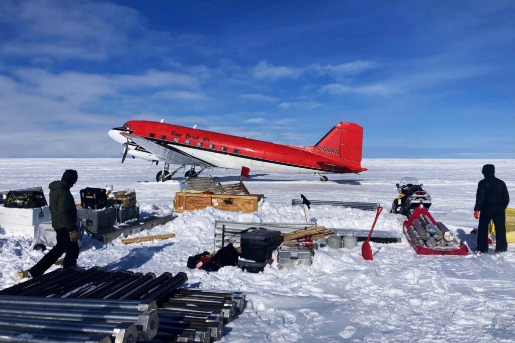 Northern Greenland ice dome melted before and could melt again Greenland Drill cargo awaiting transport off Prudhoe Dome via ski plane