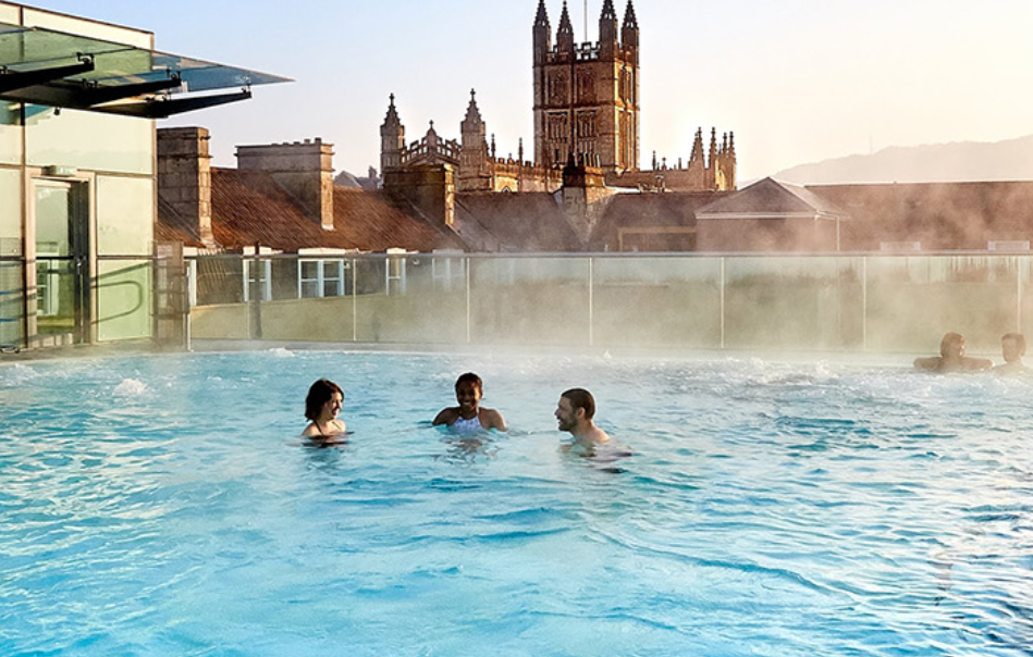 The Thermae Bath Spa offers soaks in warm, mineral-rich waters and views of Bath’s elegant skyline