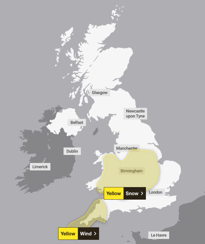 Weather warnings are in place for Thursday already