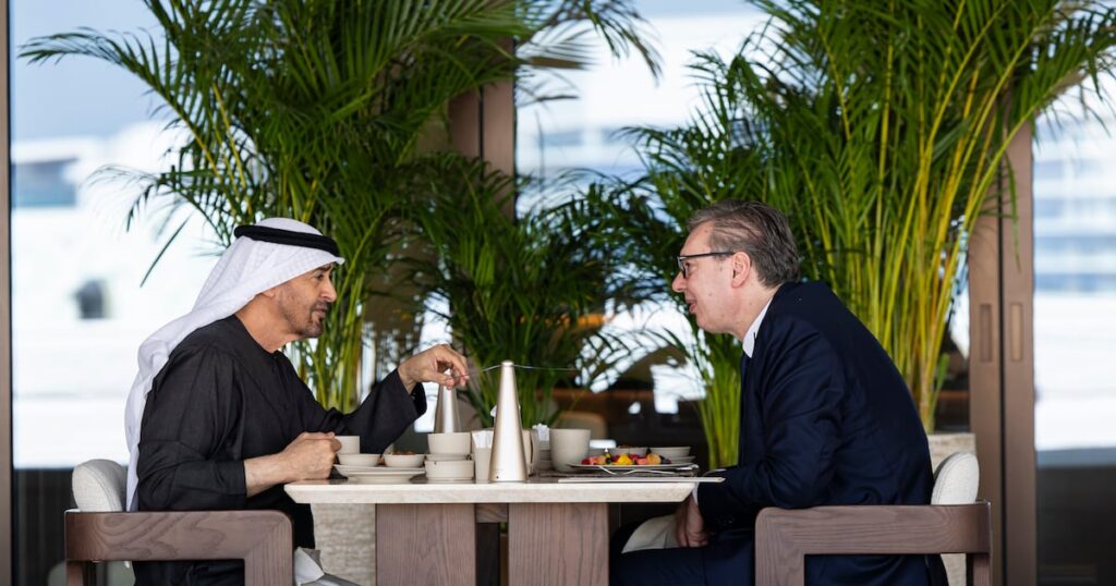 President Sheikh Mohamed meets President of Serbia