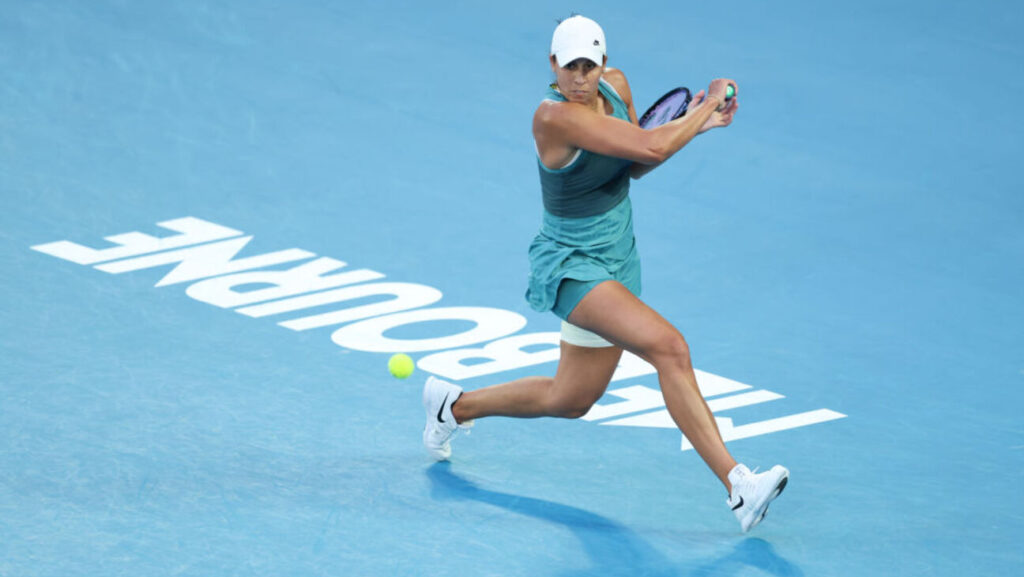 Madison Keys of the United States plays a backhand. How to watch Australian Open 2026 online, livestream