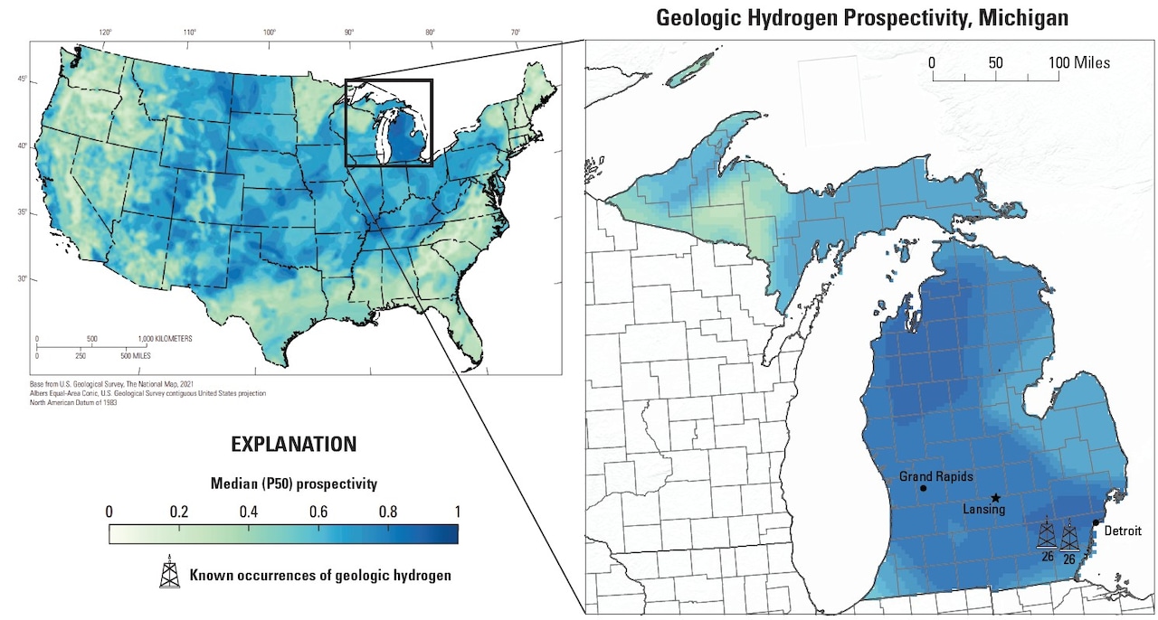 USGS hydrogen prospectivity map