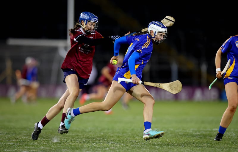 Athenry’s Eimear Keane and Méabh Cahalane of St Finbarr's. Photograph: Ryan Byrne/Inpho