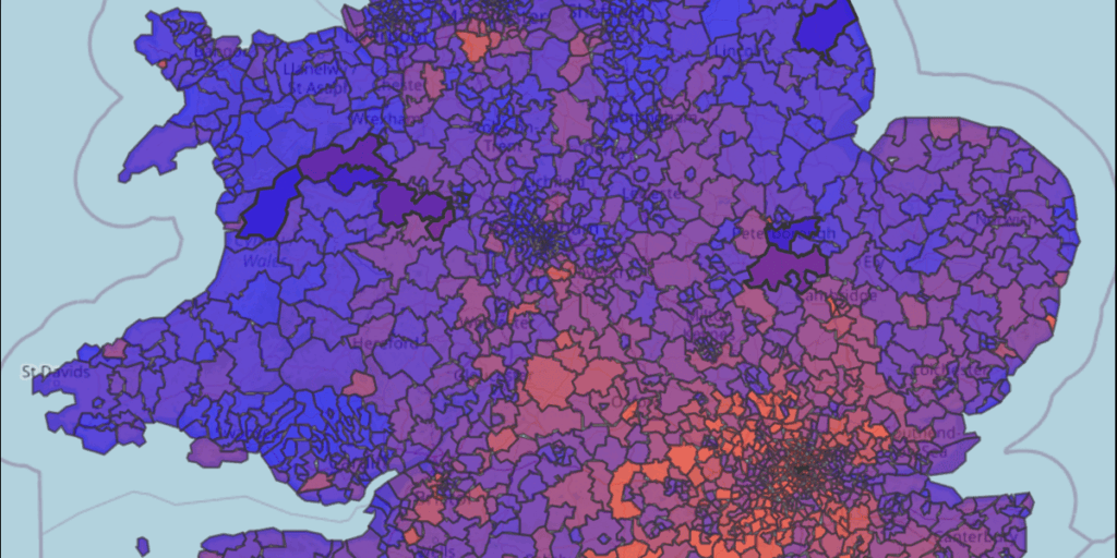 [OC] I made a dashboard to show house prices in England and Wales and how they've changed over 30+ years