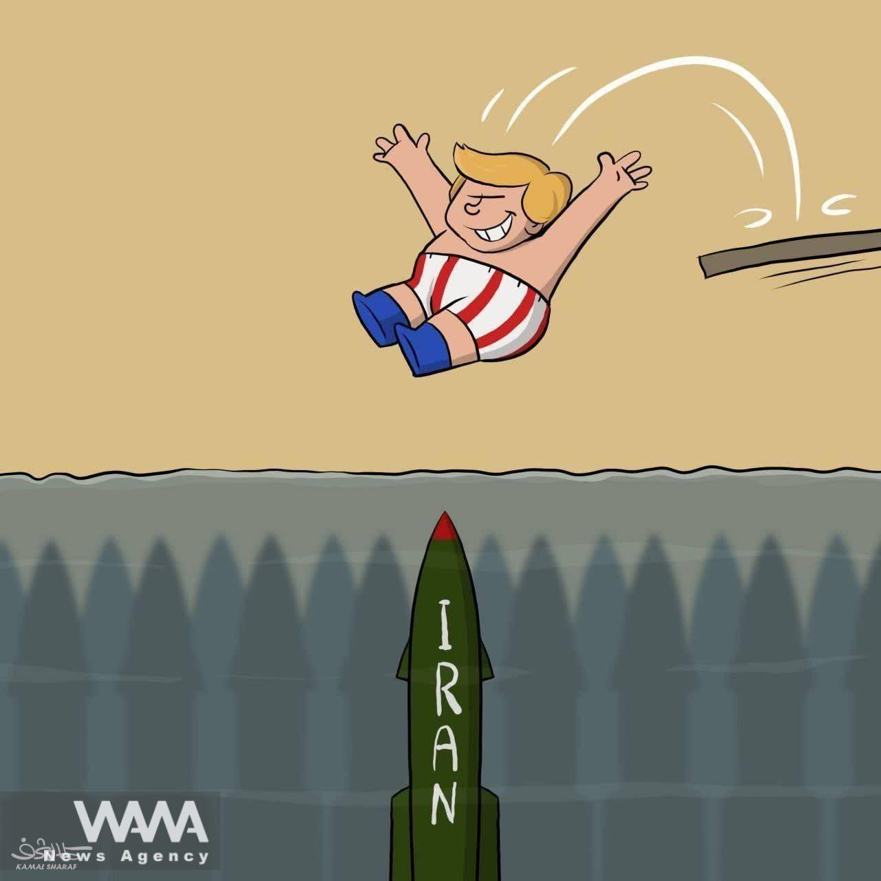 New Art by Kamal Sharaf about Trump. Social media/ WANA News Agency