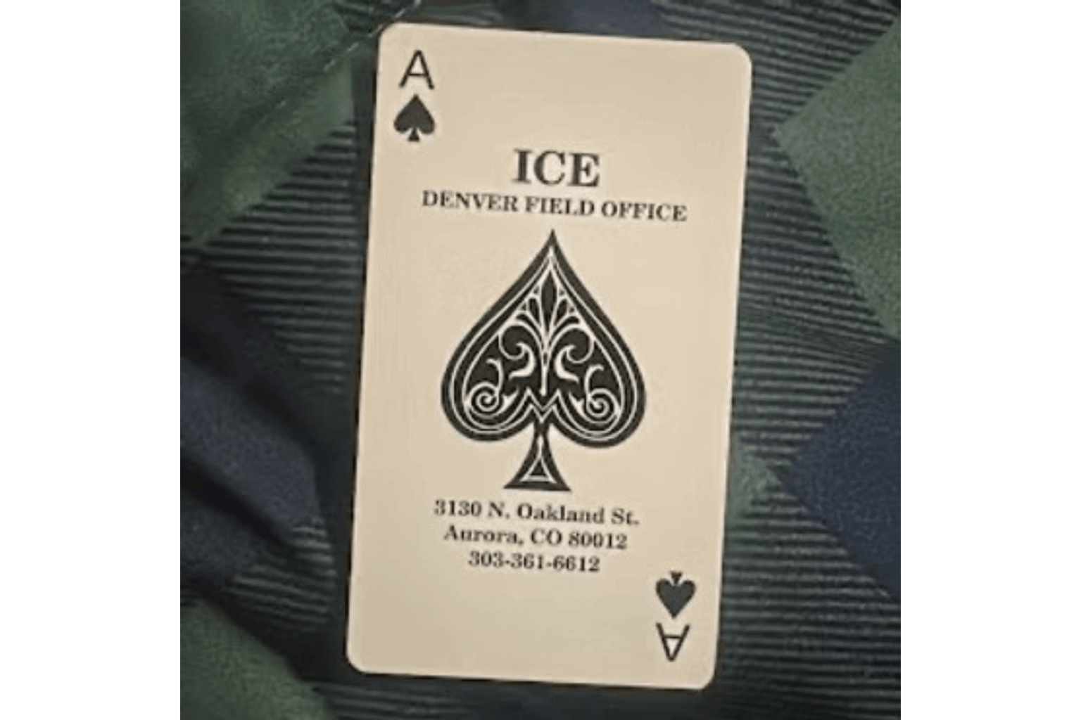 ICE agents leave Ace of Spades ‘death cards’ on detained immigrants’ cars