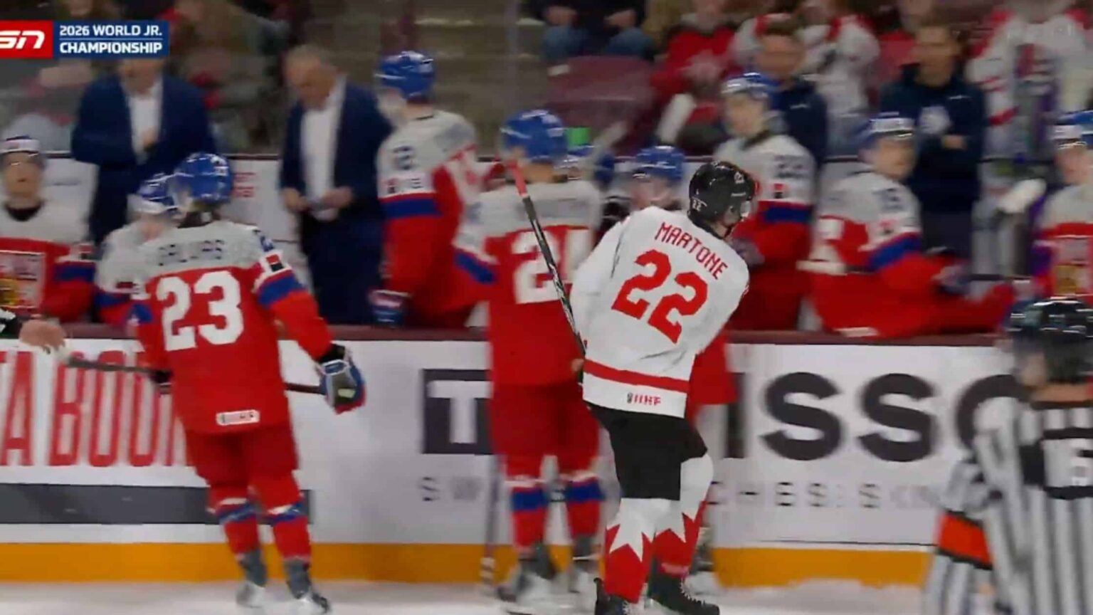 Porter Martone Team Canada Unsportsmanlike