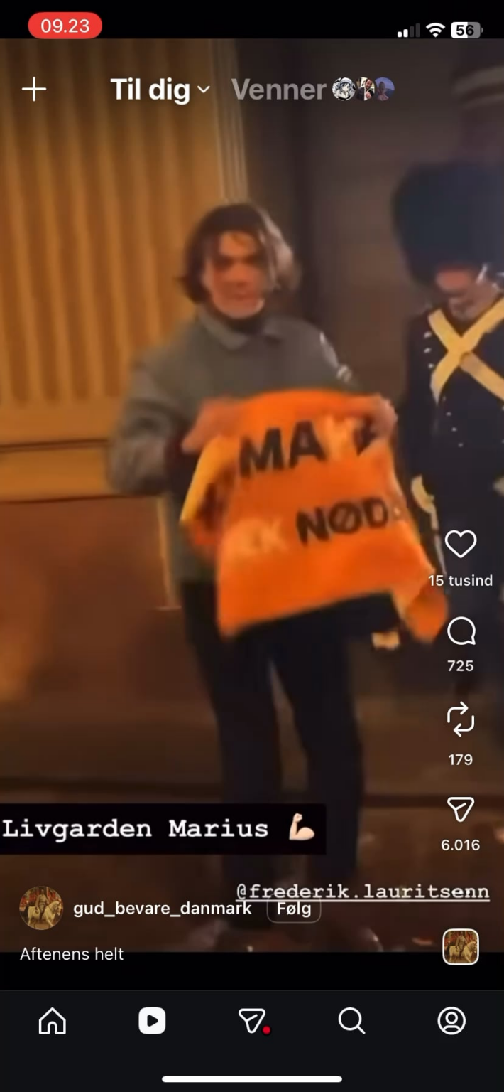 Livgarde pushes climate activist after New Year's speech