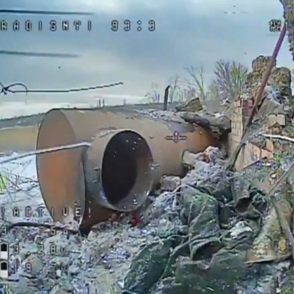 Ukrainian drone eliminates russian occupier who is hiding in some kind of tank