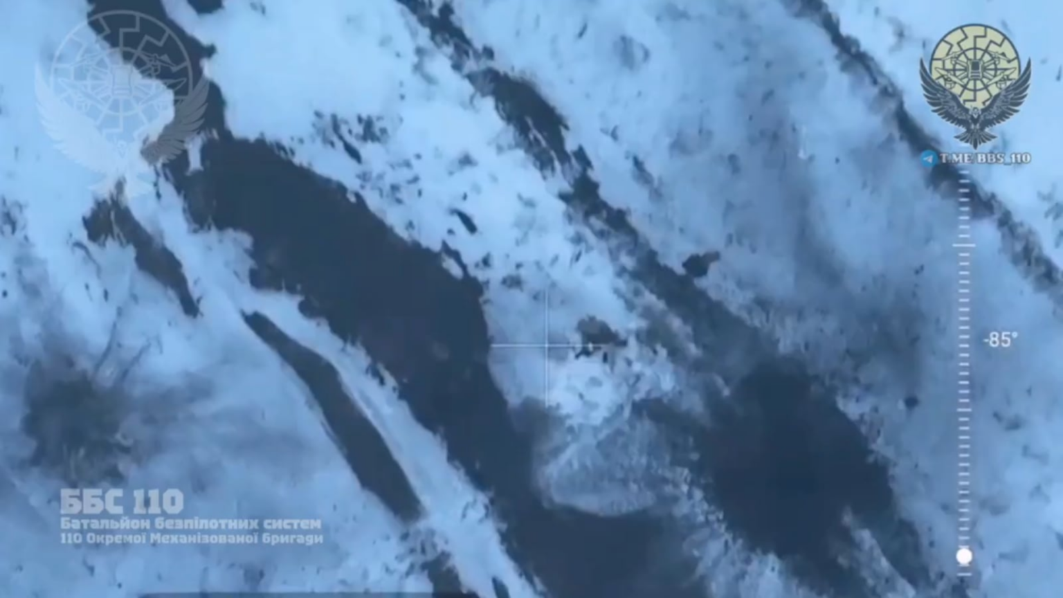 NSFW, graphic content: Ukrainian 110th Mechanized Brigade's UAV Battalion took out Russian soldiers with drone dropped grenades. Ternuvate direction. Published 28.01.2026