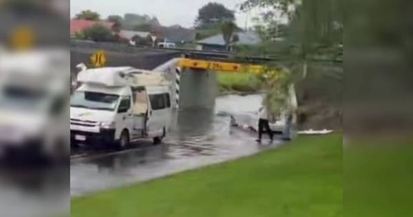 Campervan roof torn off at NZ's most hit rail bridge