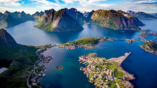 The Lofoten Islands – stunning peaks and startling blue waters.