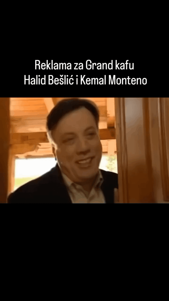 Old advertisement for Grand coffee with Halid Bešlić
