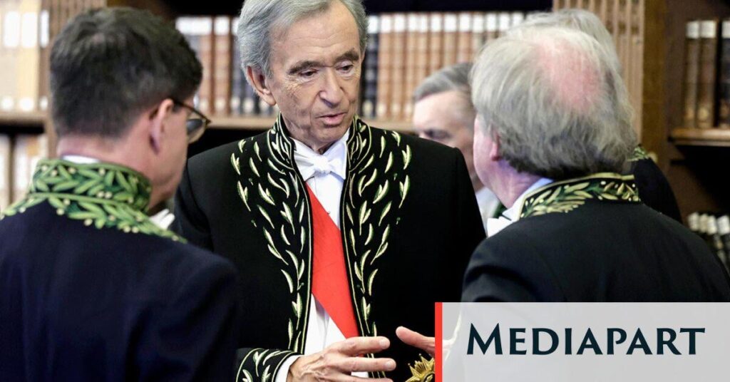 Bernard Arnault under the Dome [intronisation à l'Académie des sciences morales et politiques]symptom of authoritarian capitalism