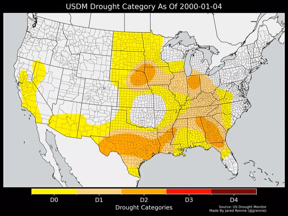 United States Drought Monitor: 2000-2025