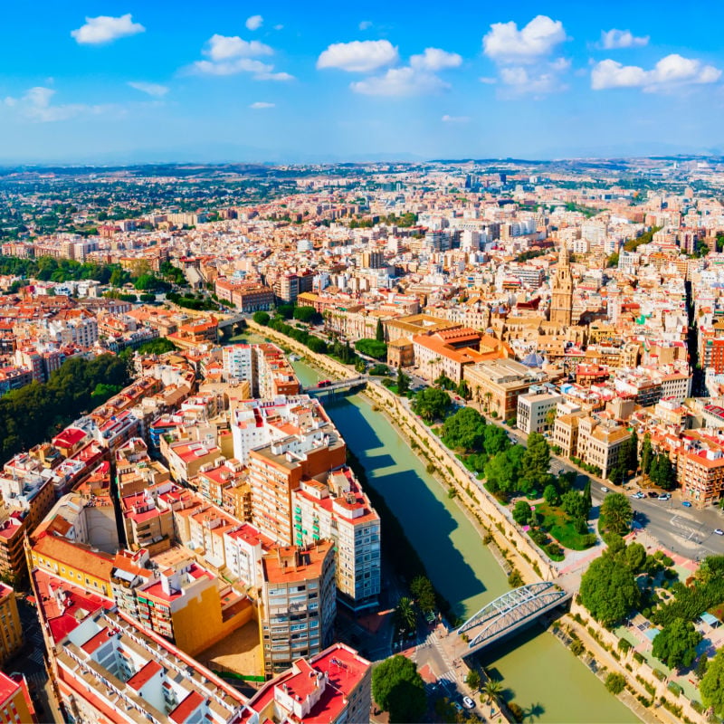 aerial view of Murcia, Spain