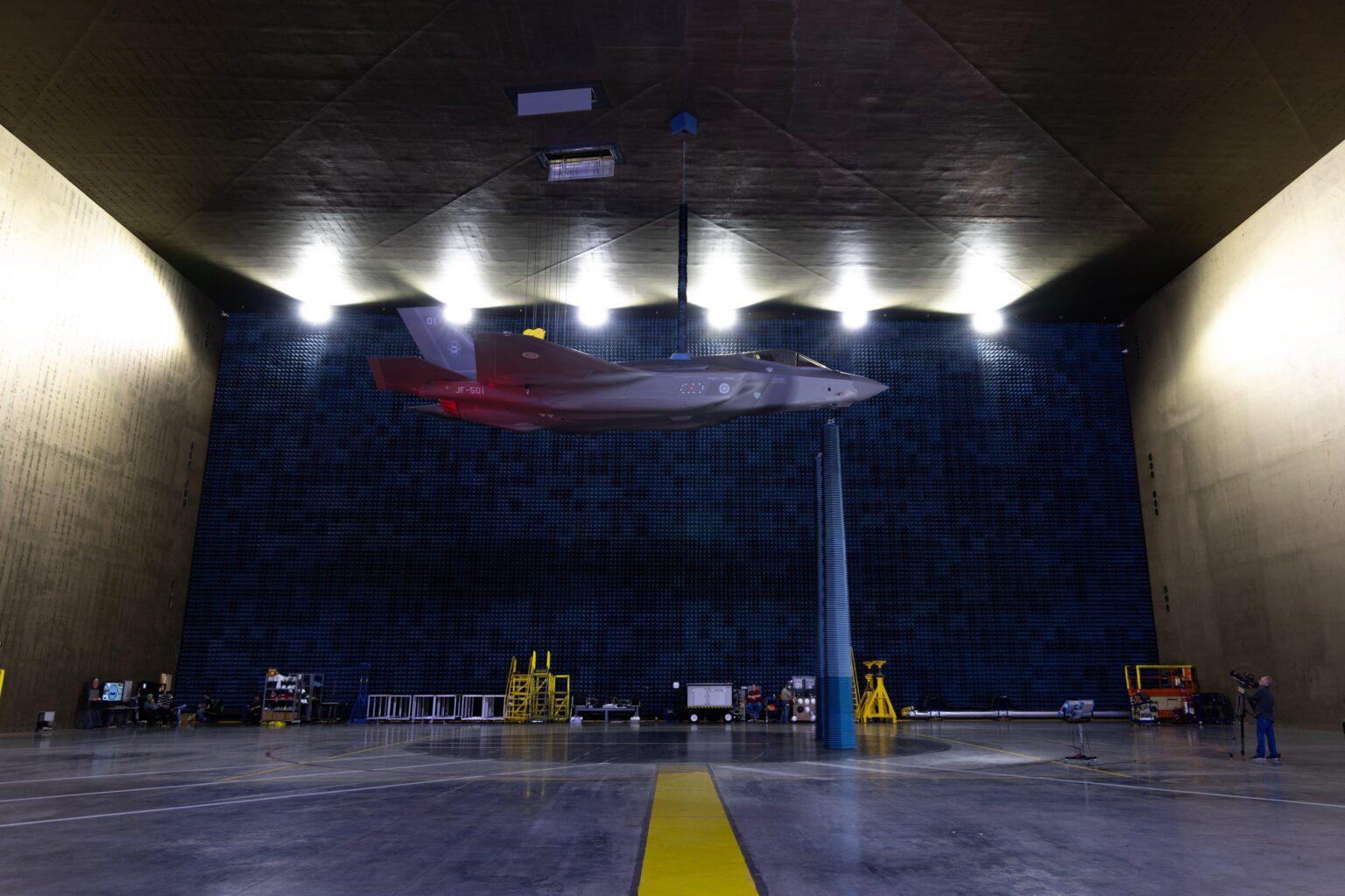 Finland's first F-35A (MF-01) validates its low observability at Acceptance Test Facility (ATF) ahead of first flight and delivery.