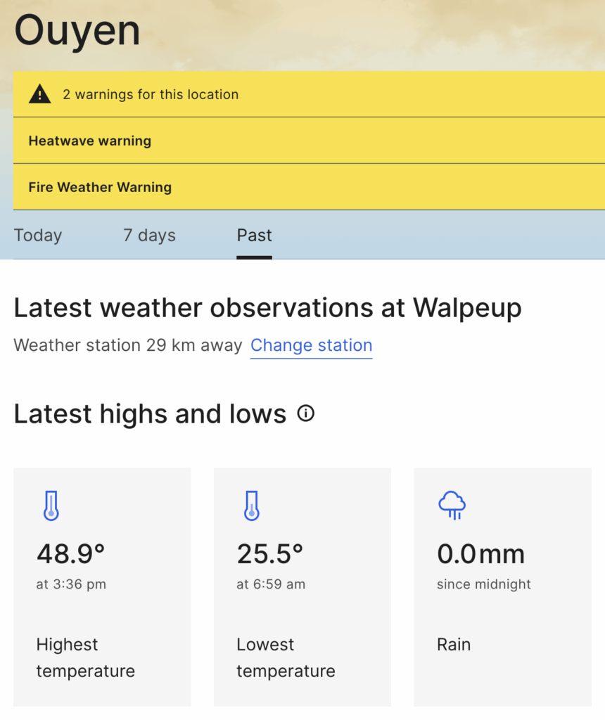 Ouyen breaks Victorian high temperature record