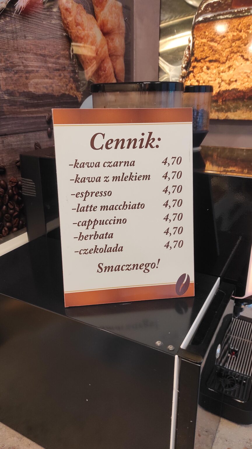 Coffee prices are too high! Wrocław, ul.Pomorska.