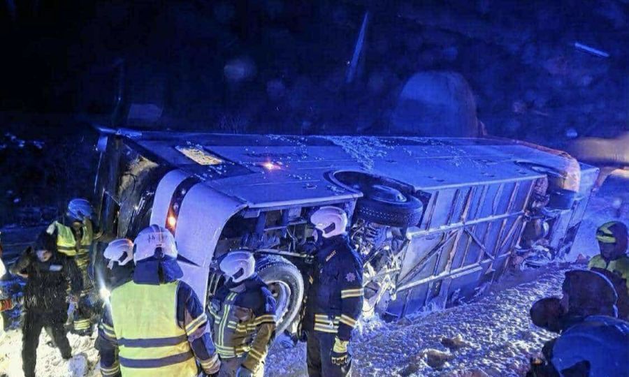 National handball team’s bus topples in Estonia cover National handball team’s bus topples in Estonia