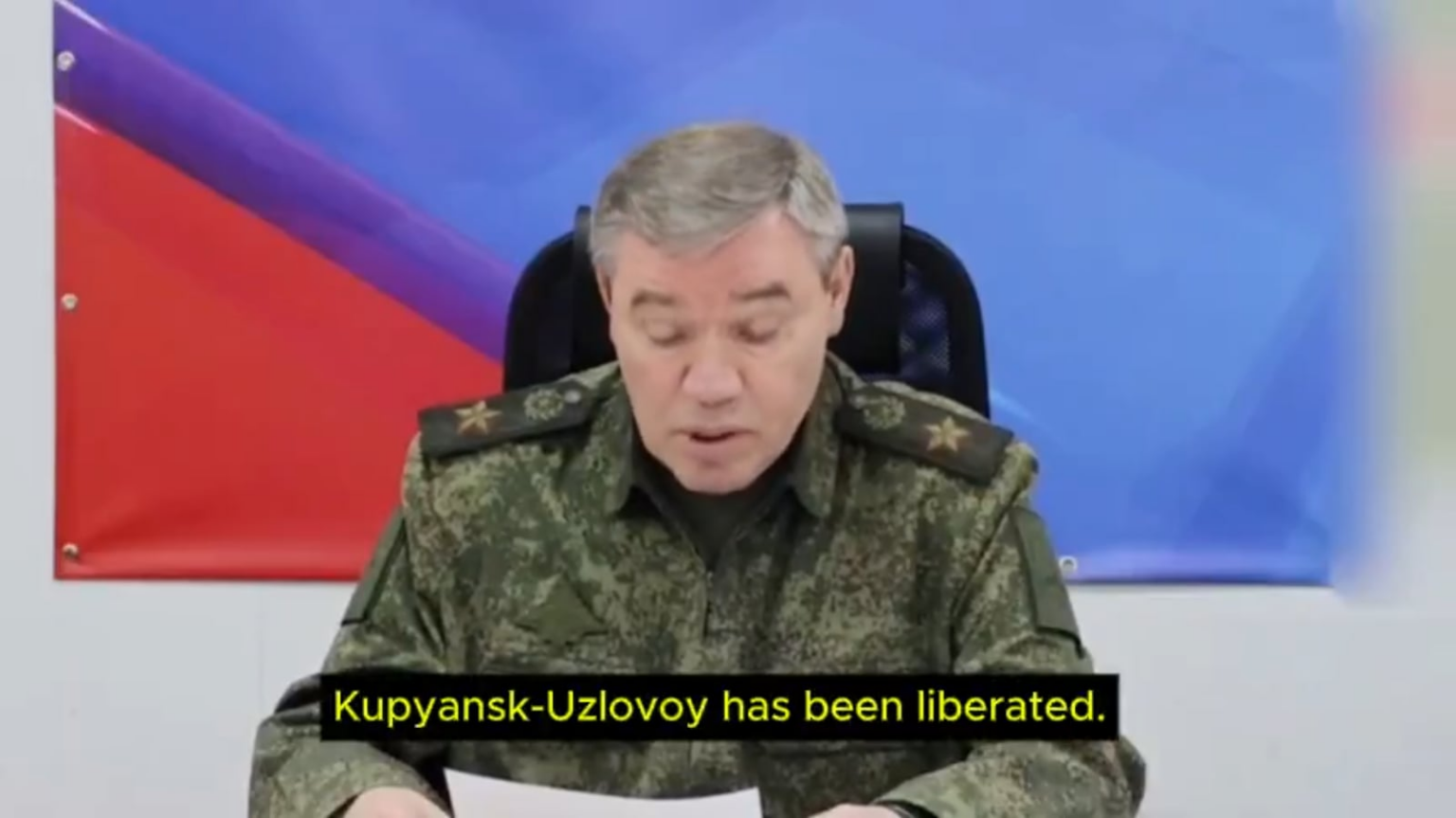 The Chief of the Russian General Staff, Valery Gerasimov, claimed the capture of the settlement of Kupyansk-Vuzlovyi in the Kharkiv region, which Russian forces have not even approached.