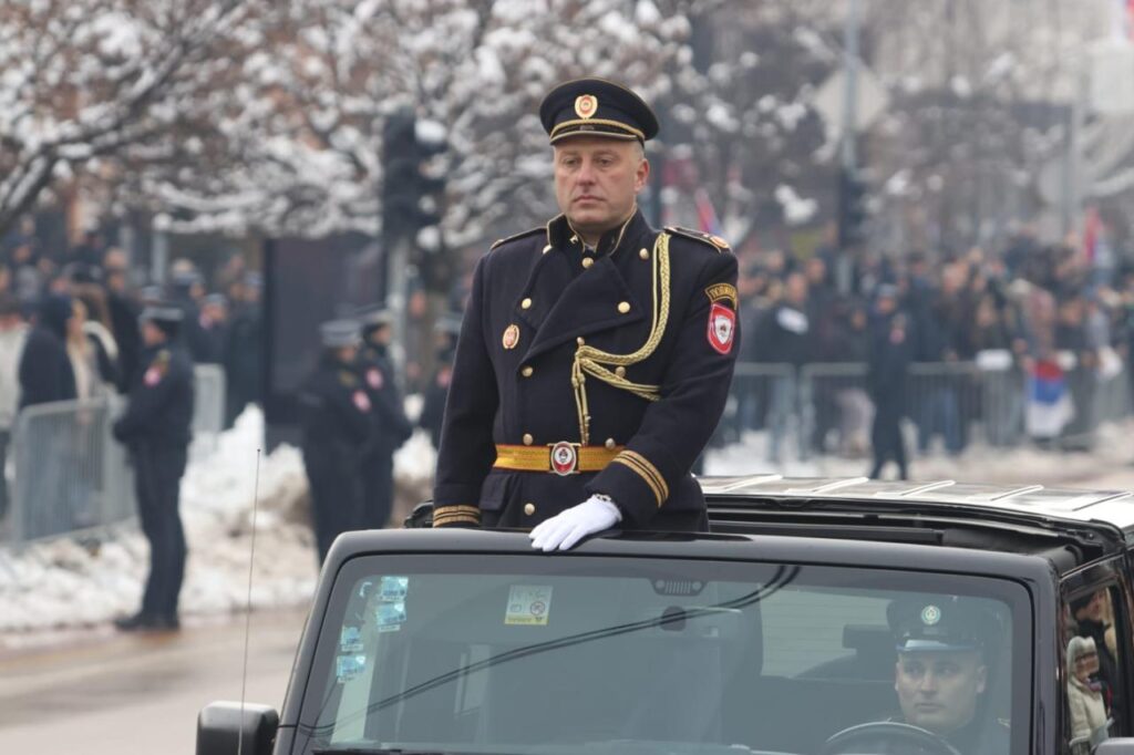 Police units march alongside military vehicles during a parade marking Republika Srpska Day, which Bosnia and Herzegovina’s Constitutional Court ruled unconstitutional in 2016 but continues to be observed by the Republika Srpska entity, in Banja Luka, Bosnia and Herzegovina, on Jan. 9, 2026. (AA Photo)