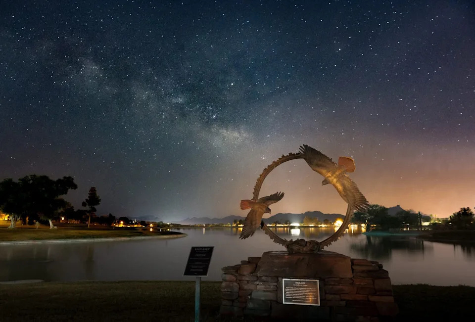 Fountain Hills, Arizona, is an International Dark Sky City, recognized for its efforts to preserve the night sky.