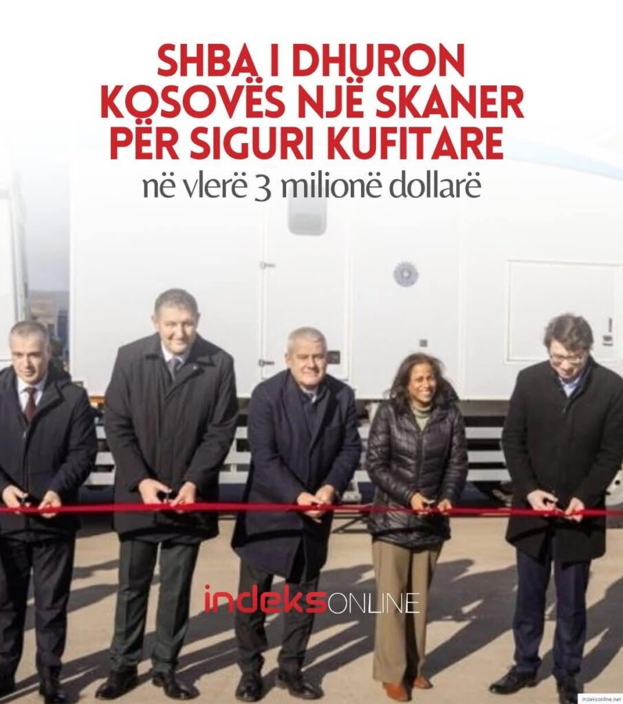 The US Embassy donates a 3 million dollar border security scanner to Kosovo.