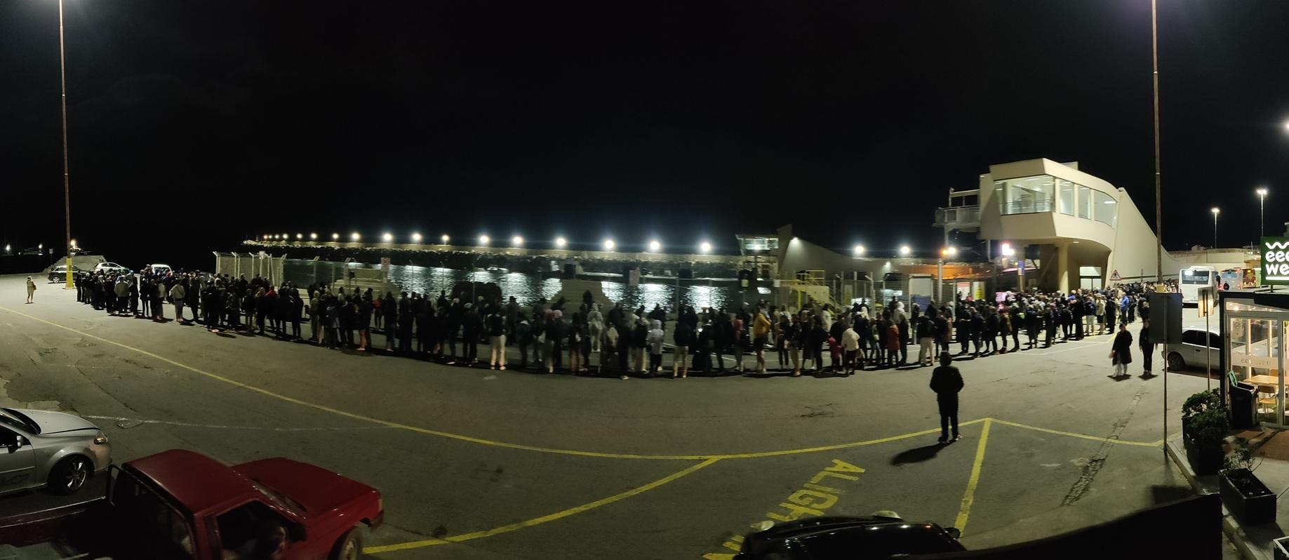 One passenger described how the waiting hall was full and passengers were queueing in the wind and cold.
