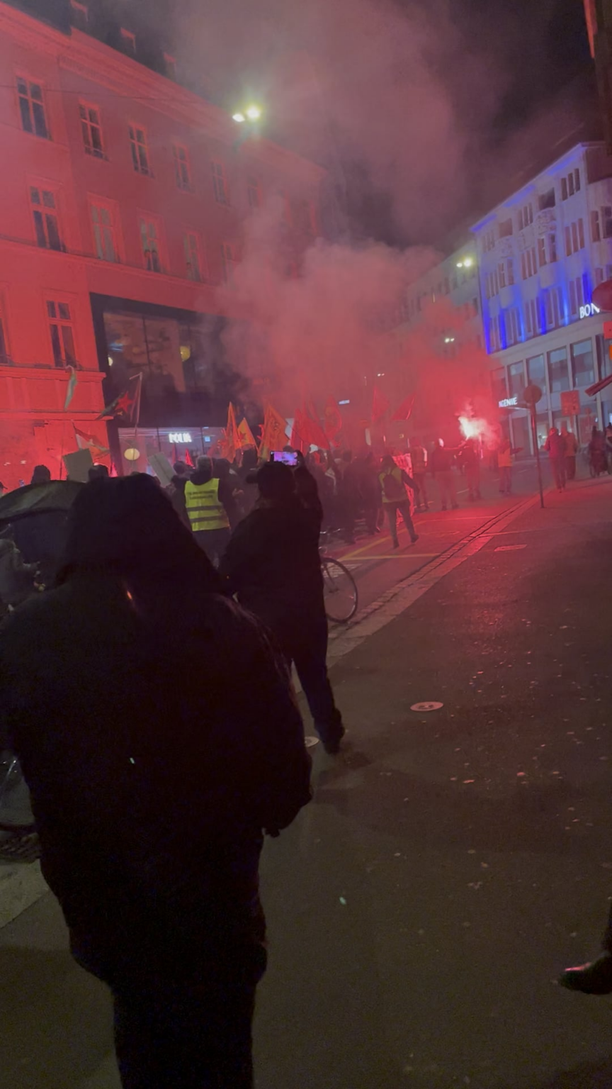 Demonstration with fireworks in the evening