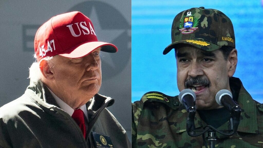 This combination of pictures shows US President Donald Trump and ousted Venezuelan President Nicolas Maduro.