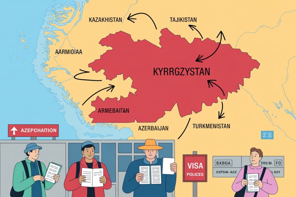 Kyrgyzstan joins kazakhstan, uzbekistan, tajikistan, armenia, azerbaijan, and turkmenistan in severely affecting visa-free stay rules