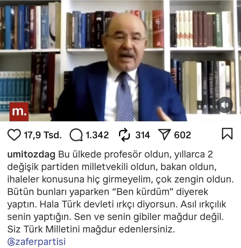 Ümit Özdağ's comment about Hüseyin Çelik: